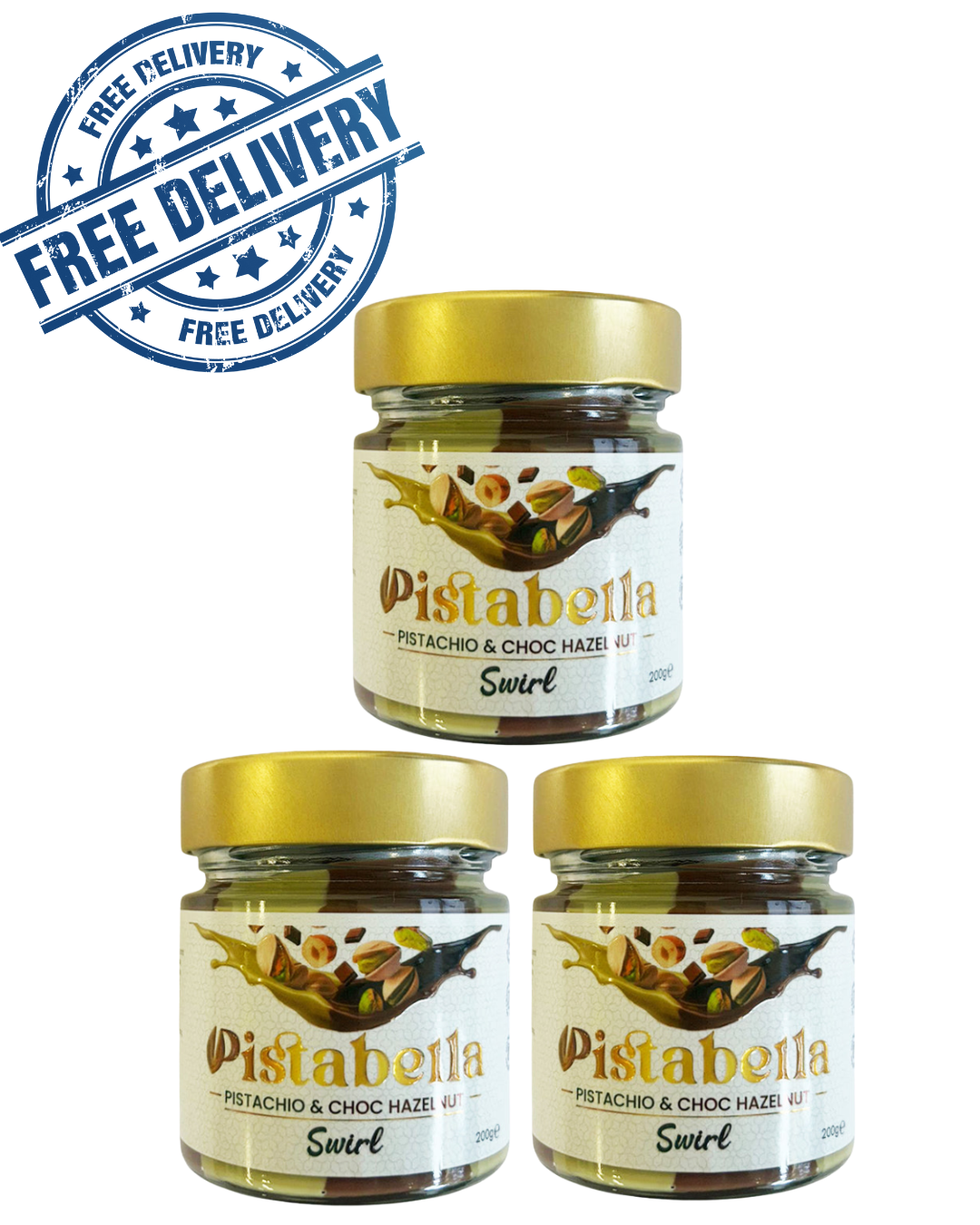 Pistabella Pistachio & Choco Hazelnut Swirl Triple Pack